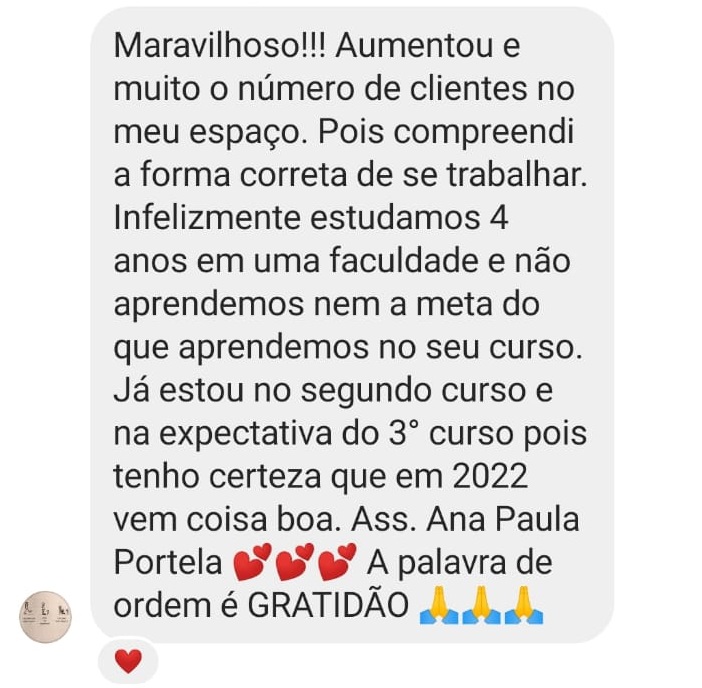 Depoimento sobre resultados no espaço de atendimento