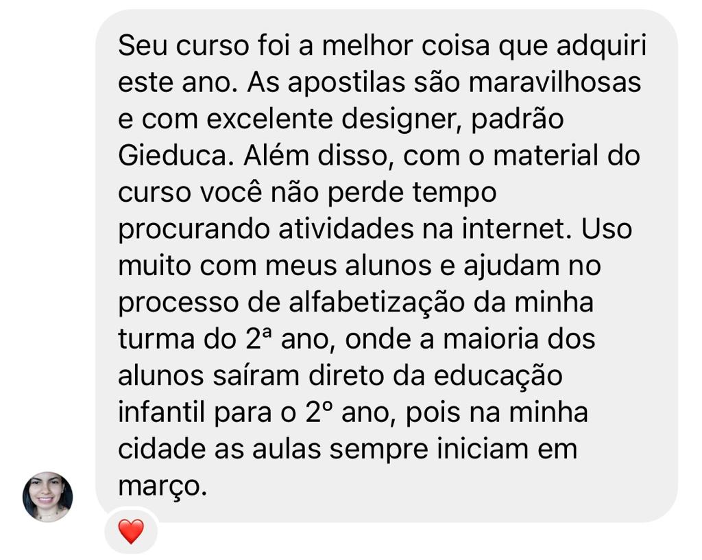 Depoimento sobre as apostilas e o uso com a turma